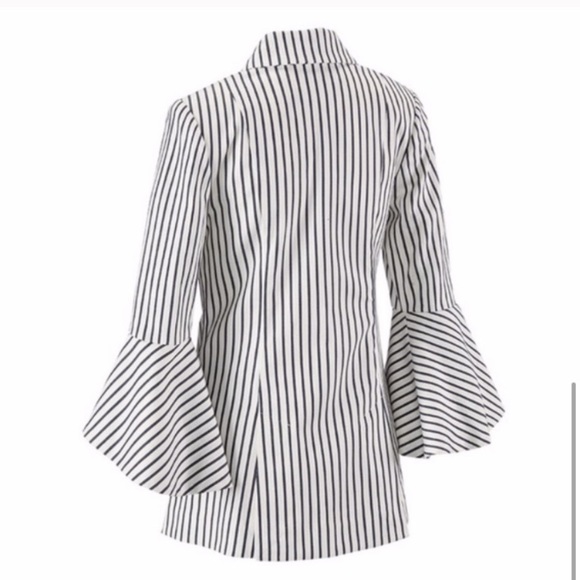 Cabi striped bell sleeve blazer - Picture 7 of 14